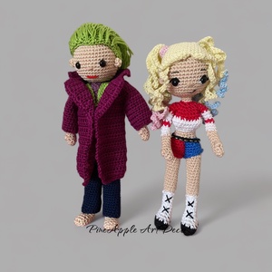 Harley Quinn horgolt baba amigurumi  (Messza) - játék & sport - baba & babaház - baba - Meska.hu