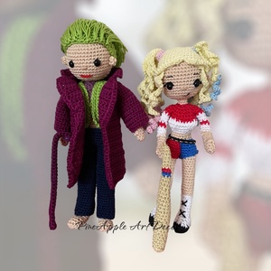 Harley Quinn horgolt baba amigurumi  (Messza) - játék & sport - baba & babaház - baba - Meska.hu