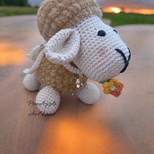 Horgolt puha csillogós bárány barika amigurumi (Messza) - játék & sport - plüssállat & játékfigura - plüss bárány - Meska.hu