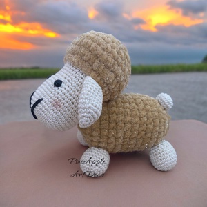 Horgolt puha csillogós bárány barika amigurumi (Messza) - játék & sport - plüssállat & játékfigura - plüss bárány - Meska.hu