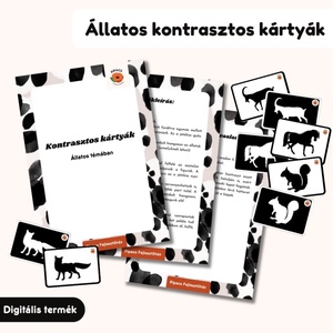 Állatos kontrasztos kártyák , Játék & Sport, Készségfejlesztő és Logikai játék, Oktató játékok, Fotó, grafika, rajz, illusztráció, MESKA