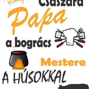 A grill császára kötény - otthon & életmód - konyhafelszerelés, tálalás - konyhai textil - kötény - Meska.hu