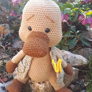 Kacsacsőrű emlős amigurumi technikával - játék & sport - plüssállat & játékfigura - Meska.hu