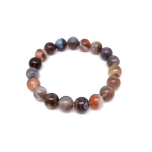 Achát botswana golyó karkötő 10mm, Ékszer, Karkötő, Ásványkarkötő, , MESKA