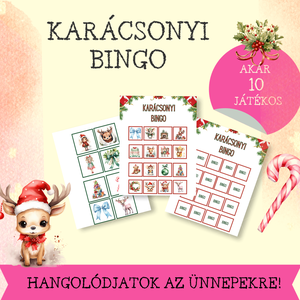 Karácsonyi családi BINGO, Játék & Sport, Táblajáték és Kártyajáték, Bingó, Fotó, grafika, rajz, illusztráció, MESKA