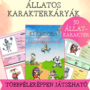 Farsangi állatos karakterkártyák, Játék & Sport, Táblajáték és Kártyajáték, Bingó, Fotó, grafika, rajz, illusztráció, MESKA