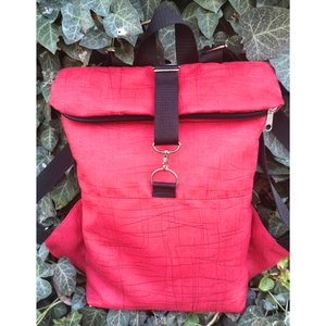 RE'A dizájn Autumn Red rolltop hátizsák  S méret, Táska & Tok, Hátizsák, Roll top hátizsák, Varrás, MESKA