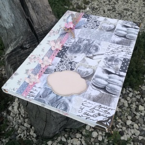 Shabby album, saját feliratoddal. :-), Esküvő, Emlék & Ajándék, Vendégkönyv, Decoupage, transzfer és szalvétatechnika, Festett tárgyak, MESKA