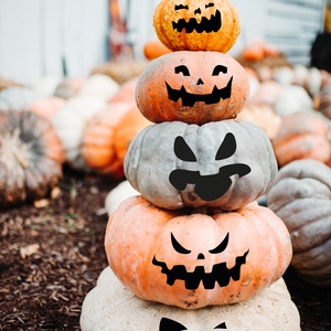 halloween tök matrica, vicces arcok,  Halloween Dekoráció, Tökfaragás Helyett Matricázás - otthon & életmód - papír írószer - matrica, matrica csomag - Meska.hu