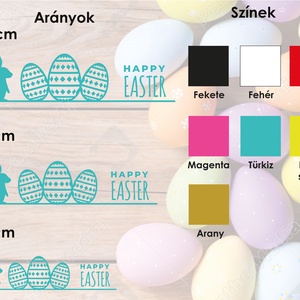 húsvéti ablakmatrica, ablakdísz, húsvéti lakásdekoráció, üvegre matrica, nyuszi, tojások, happy easter - otthon & lakás - dekoráció - ajtó- és ablak dekoráció - ablakmatrica - Meska.hu