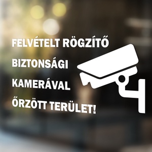 Kamerával megfigyelt terület matrica ablakra, kirakatra, piktogram - otthon & életmód - dekoráció - ajtó- és ablak dekoráció - ablakmatrica - Meska.hu