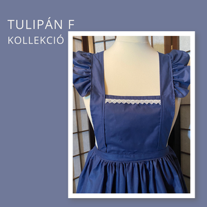 Tulipán F kollekció- sötétkék kötény, Otthon & Életmód, Konyhafelszerelés, tálalás, Konyhai textil, Kötény, Varrás, MESKA