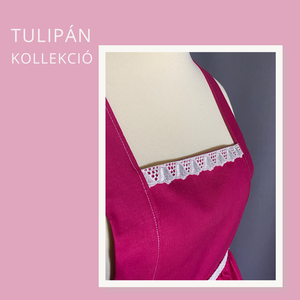 Tulipán kollekció- rózsaszín kötény, Otthon & Életmód, Konyhafelszerelés, tálalás, Konyhai textil, Kötény, Varrás, MESKA