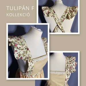 Tulipán F kollekció- bézs kötény - otthon & életmód - konyhafelszerelés, tálalás - konyhai textil - kötény - Meska.hu