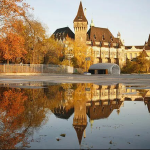 Vajdahunyad vára  akvarell festmény, Budapest,ősz - művészet - festmény - akvarell - Meska.hu