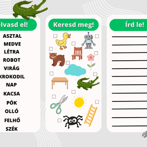 Olvasd el! - Keresd meg! - Írd le! - játék & sport - készségfejlesztő és logikai játék - oktató játékok - Meska.hu