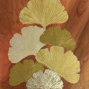 Gingko biloba leveles festmény, Művészet, Festmény, Akril, Festészet, MESKA