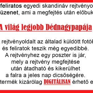 Skandináv keresztrejtvény fix feliratos titkos üzenet nagypapa dédnagypapa születésnap szülinap névnap különleges vicces - otthon & életmód - dekoráció - kép & falikép - poszter - Meska.hu