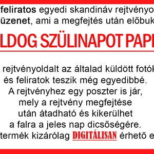 Skandináv keresztrejtvény fix feliratos titkos üzenet szülinapra Papa, Dédpapa, Nagypapa különleges vicces - otthon & életmód - dekoráció - kép & falikép - poszter - Meska.hu