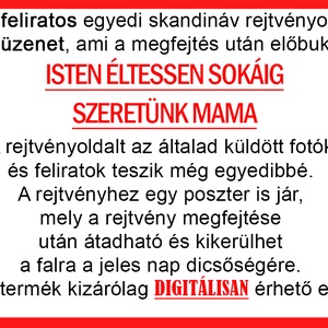 Mamának Skandináv keresztrejtvény fix feliratos titkos Anya Dédi Nagyi Nagymama szülinapra különleges vicces évforduló - otthon & életmód - dekoráció - kép & falikép - poszter - Meska.hu