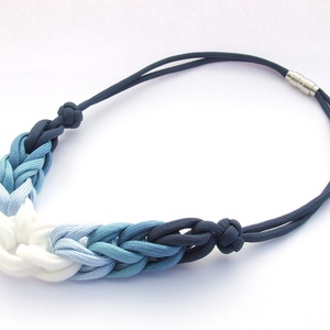 HOOP paracord nyaklánc - Denim - ékszer - nyaklánc - statement nyaklánc - Meska.hu