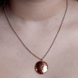  Rosegold lánc vörösréz medállal, Ékszer, Nyaklánc, Medálos nyaklánc, Ékszerkészítés, MESKA