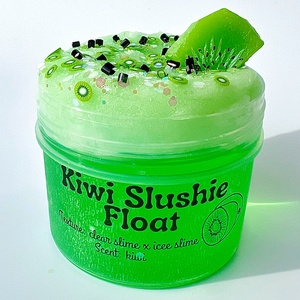 Kiwi Slushie Float - clear slime - icee slime - kiwi slime - Illatos Slime - ASMR (ragacsgyurma, ragacs, nyálka) - játék & sport - készségfejlesztő és logikai játék - szín és formaválogató játékok - Meska.hu