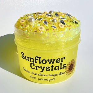 Sunflower Crystals - clear Slime x bingsu slime - Illatos Slime - ASMR (ragacsgyurma, ragacs, nyálka) - játék & sport - készségfejlesztő és logikai játék - szín és formaválogató játékok - Meska.hu