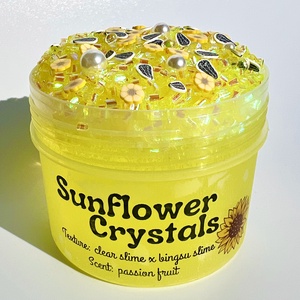 Sunflower Crystals - clear Slime x bingsu slime - Illatos Slime - ASMR (ragacsgyurma, ragacs, nyálka) - játék & sport - készségfejlesztő és logikai játék - szín és formaválogató játékok - Meska.hu