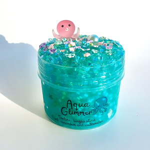 Aqua Glimmer - bingsu slime - Illatos Slime - ASMR (ragacsgyurma, ragacs, nyálka) - játék & sport - készségfejlesztő és logikai játék - szín és formaválogató játékok - Meska.hu