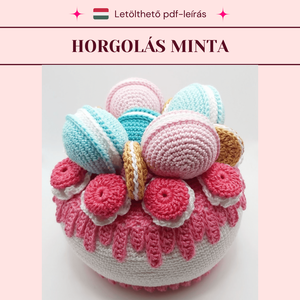 Horgolt torta mintaleírás - Meska.hu