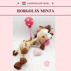 Horgolt zsiráf mintaleírás, DIY (Csináld magad), Szabásminta, útmutató, Horgolási minta, Horgolás, MESKA