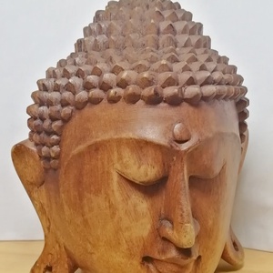 Buddha faragott természetes keményfa szobor Indonéziából. 21cm., Művészet, Szobor, Fa, Famegmunkálás, Szobrászat, MESKA