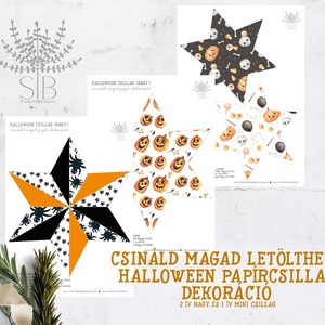 Halloween mintás csináld magad letölthető papírcsillag dekoráció DIY - diy (csináld magad) - szabásminta, útmutató - Meska.hu