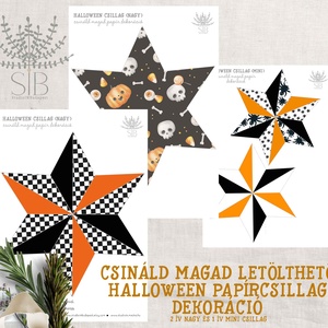 Halloween mintás csináld magad letölthető papírcsillag dekoráció DIY - Meska.hu