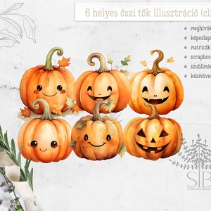 Tök clipart, 6db letölthető helyes kawaii stílusú PNG tök clipart file, Kellékek & szerszámok, Dekorációs kellékek, Egyéb kellékek, , MESKA