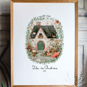 Nászajándék, névre szóló páros ajándék, home sweet home, édes otthon print, lakásavató ajándék print, Otthon & Lakás, Dekoráció, Kép & Falikép, Poszter, Fotó, grafika, rajz, illusztráció, MESKA