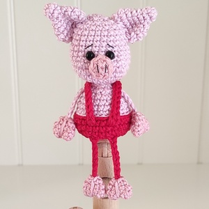 Késztermék! Amigurumi ujjbáb - Marci a kismalac, Játék & Sport, Bábok, Ujjbáb, Horgolás, MESKA