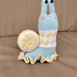 Horgolt, amigurumi citrom csiga - otthon & lakás - babaszoba, gyerekszoba - babaszoba dekoráció - Meska.hu