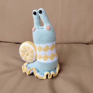 Horgolt, amigurumi citrom csiga - otthon & lakás - babaszoba, gyerekszoba - babaszoba dekoráció - Meska.hu