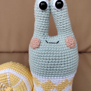 Horgolt, amigurumi citrom csiga, Otthon & Lakás, Babaszoba, gyerekszoba, Babaszoba dekoráció, Horgolás, MESKA