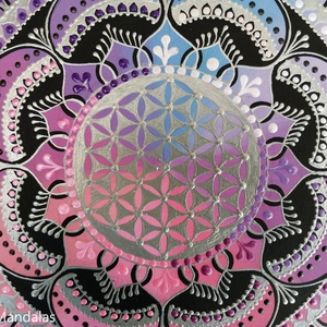  Rózsaszín-lila-fekete Mandala - otthon & életmód - dekoráció - spiritualitás - mandala - Meska.hu