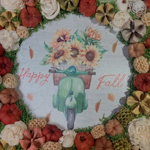 Őszi terméskoszorú Happy fall feliratos táblácskával - otthon & lakás - dekoráció - virágdísz és tartó - koszorú - Meska.hu