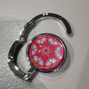 Táskaakasztó! Pink mandala - táska & tok - kulcstartó & táskadísz - táskaakasztó - Meska.hu