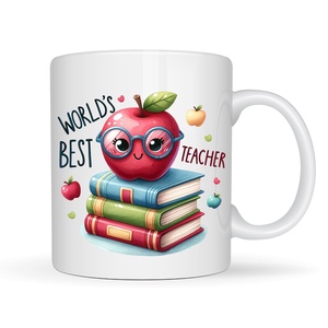 World's best teacher - Bögre tanároknak - 3dl, Otthon & Életmód, Konyhafelszerelés, tálalás, Tálalás, Bögre & Csésze, Fotó, grafika, rajz, illusztráció, Mindenmás, MESKA