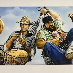 Vászonkép tekercsben, Bud Sepencer - Terence Hill , Kincs, ami nincs 100x80 cm - otthon & életmód - dekoráció - kép & falikép - vászonkép - Meska.hu