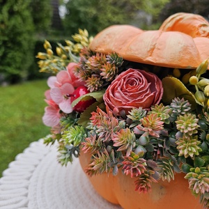 Nagy méretű narancs beton tök dekoráció - otthon & életmód - dekoráció - halloween - halloweeni tök és lámpás - Meska.hu