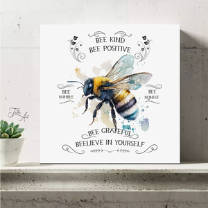 Bee kind, bee positive  - vászonkép különböző méretben, Otthon & Életmód, Dekoráció, Kép & Falikép, Táblakép, , MESKA