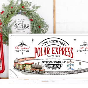 The north pole polar express - karácsonyi vászonkép különböző méretben - otthon & életmód - dekoráció - kép & falikép - táblakép - Meska.hu