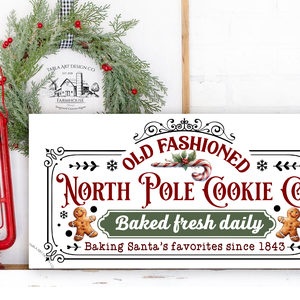 Old Fashioned North Pole cookies - karácsonyi vászonkép különböző méretben - otthon & életmód - dekoráció - kép & falikép - táblakép - Meska.hu